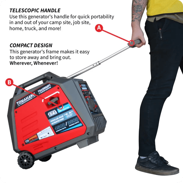 4500 Watt Inverter Generator Electronic Fuel Injection EFI Super Quiet Portable Gas Power Professional Use