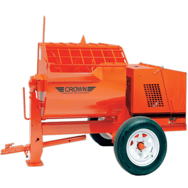 Crown Construction 12 Cu Ft Mortar/Plaster Mixer with Baldor Electric Motor, Highway Towable, Regular Paddles