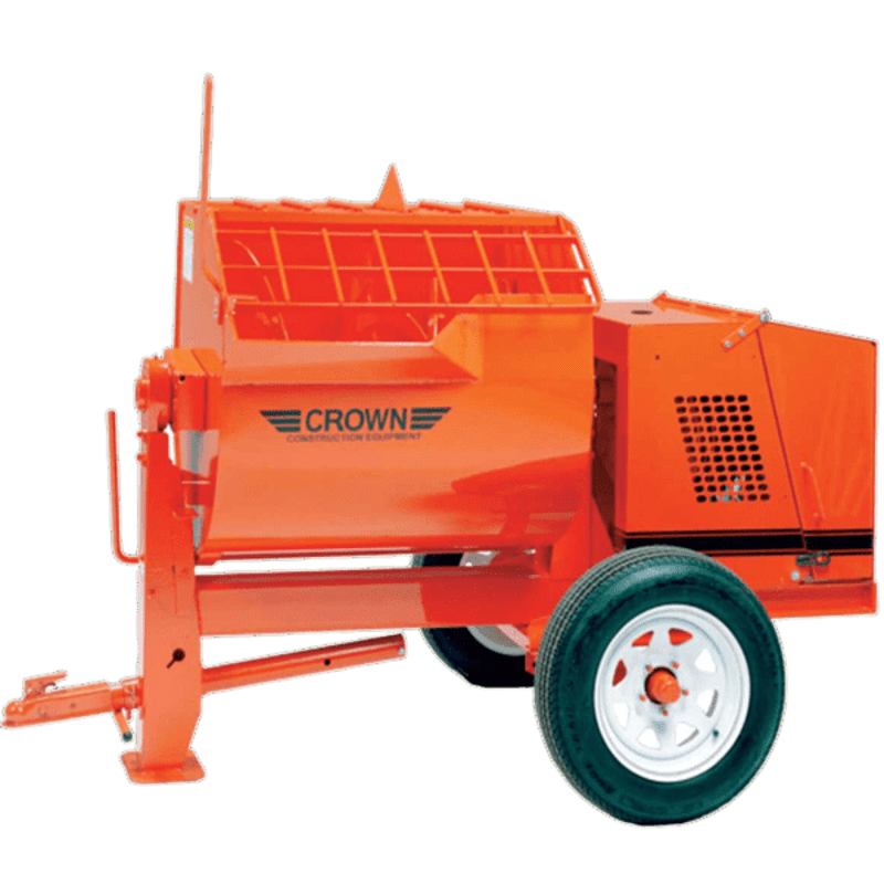 Crown Construction 12 Cu Ft Mortar/Plaster Mixer with Baldor Electric Motor, Highway Towable, Regular Paddles