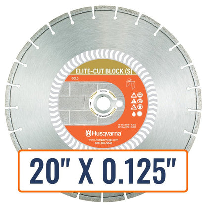 Blade for concrete, Husqvarna Elite-Cut Refractory Diamond Saw Blade, performing high-performance cutting in various weather conditions.