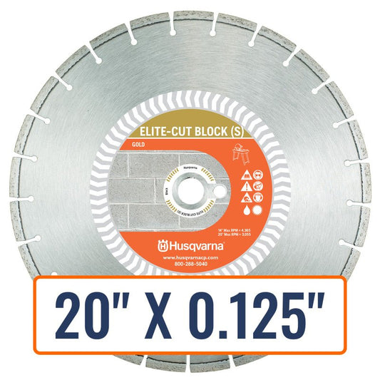 Blade for concrete, Husqvarna Elite-Cut Refractory Diamond Saw Blade, performing high-performance cutting in various weather conditions.