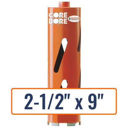 Diamond Products 2-1/2" x 9" Dry Hole Saw Core Drill Bit with 5/8"-11 Hub