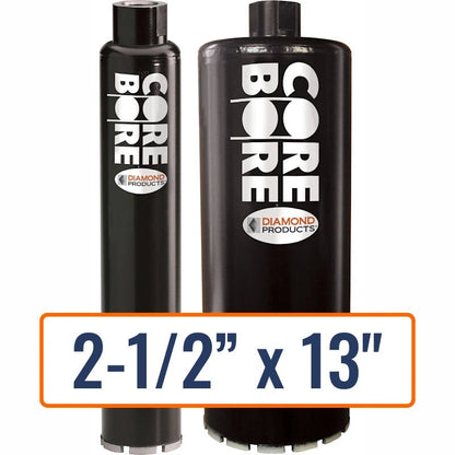 Diamond Products 2-1/2" x 13" Wet Segmented Core Drill Bit for General Purpose with 1-1/4"-7 Hub Size