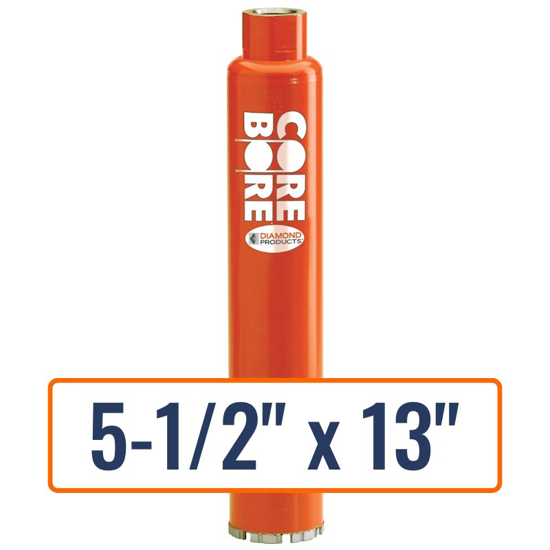 Diamond Products 5-1/2" x 13" Wet Turbo Core Drill Bit with 1-1/4"-7 Hub Size