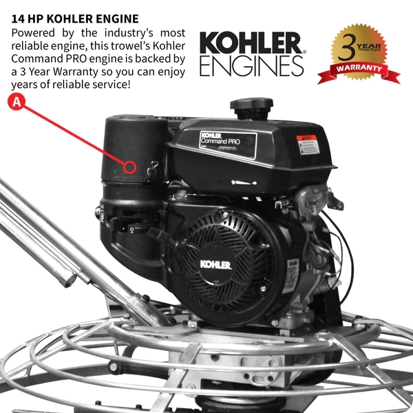 Power Trowel - 46" - Kohler 14Hp - 120 Rpm