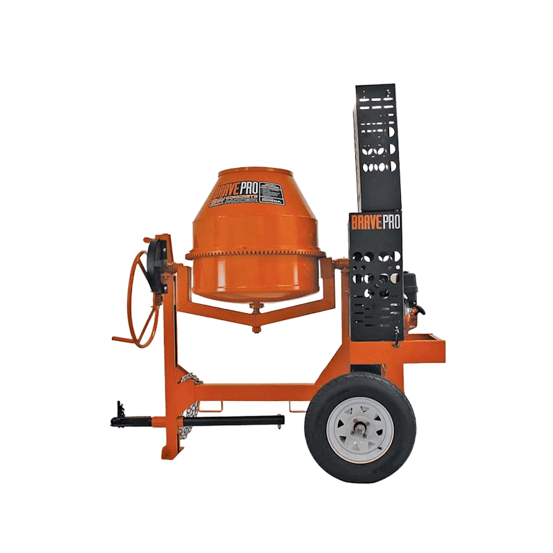 Brave 9 cubic feet cement mixer with durable Honda GX270 engine. Built for efficiency and durability on job sites.