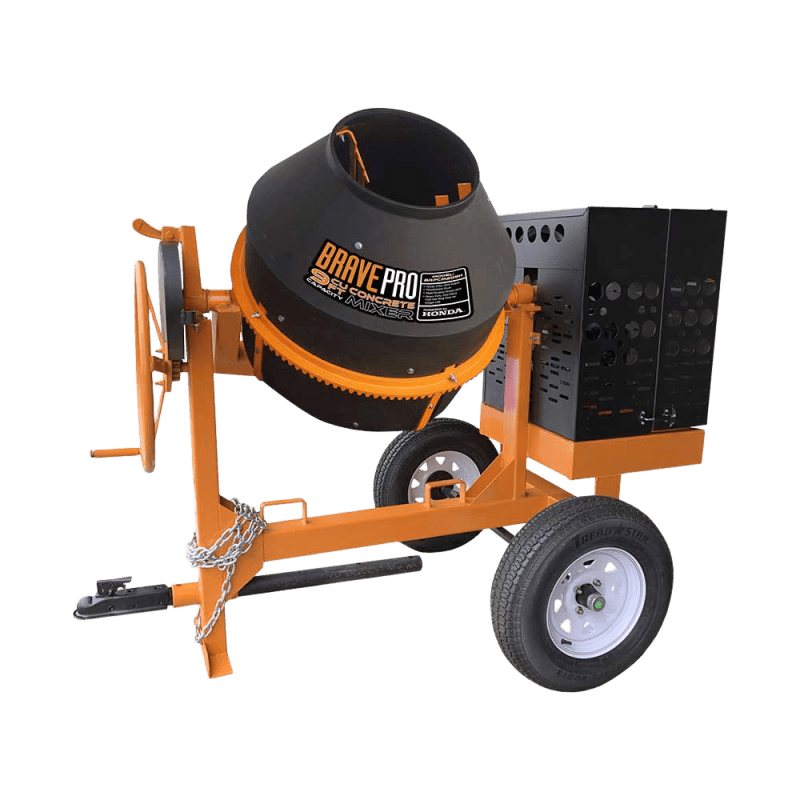 Brave 9 Cu Ft Gasoline Concrete Mixer with Poly Drum and Honda GX270 Engine