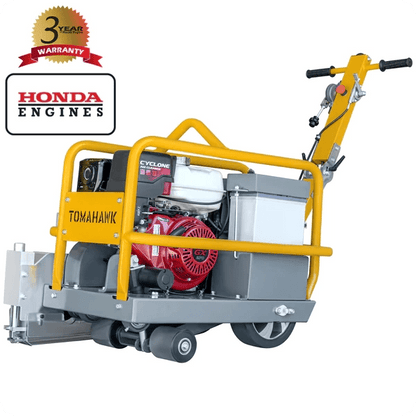 Soft cut concrete saw with 13 HP engine and 10-inch blade