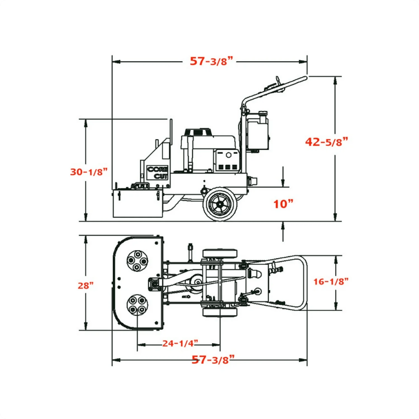 Concrete Surface Grinder - Core Prep CPG275 - Dual Head - 10"/12" - 7.5HP