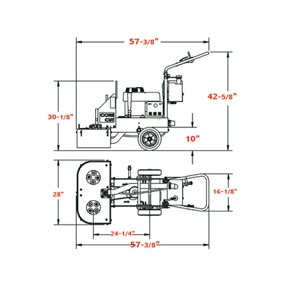 Concrete Surface Grinder - Core Prep CPG275 - Dual Head - 10"/12" - 7.5HP