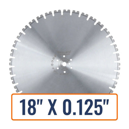 Concrete wall saws blades by Husqvarna, showcasing robust design with varying diameters and thicknesses for demanding construction tasks.