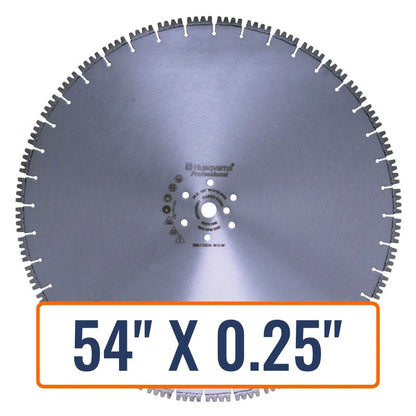 Concrete wall saws blades, specifically the Husqvarna Diamond Wall Saw Blade, designed for heavy-duty use on hard concrete.