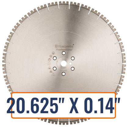 Concrete wall saws blades - Husqvarna HH 1430 Hydraulic Hand Saw Blade cutting through a medium-hard concrete surface in wet conditions.