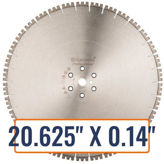 Concrete wall saws blades - Husqvarna HH 1430 Hydraulic Hand Saw Blade cutting through a medium-hard concrete surface in wet conditions.