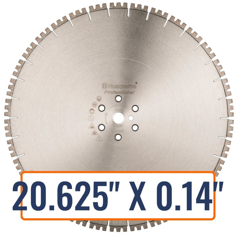Concrete wall saws blades - Husqvarna HH 1430 Hydraulic Hand Saw Blade cutting through a medium-hard concrete surface in wet conditions.