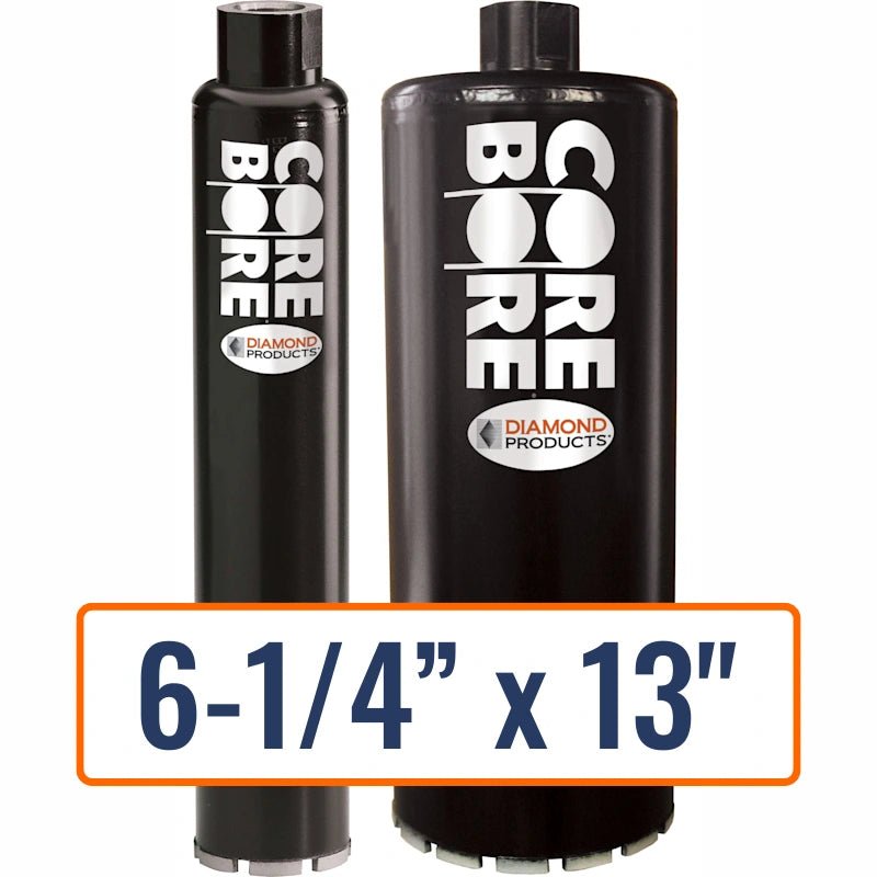 Diamond Products 6-1/4" x 13" Wet Segmented Core Drill Bit for General Purpose with 1-1/4"-7 Hub Size