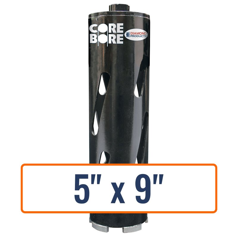 Diamond Products 5" x 9" Dry Hole Saw Core Drill Bit with 5/8"-11 Hub Size