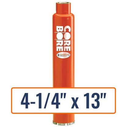 Diamond Products 4-1/4" x 13" Wet Turbo Core Drill Bit with 1-1/4"-7 Hub Size
