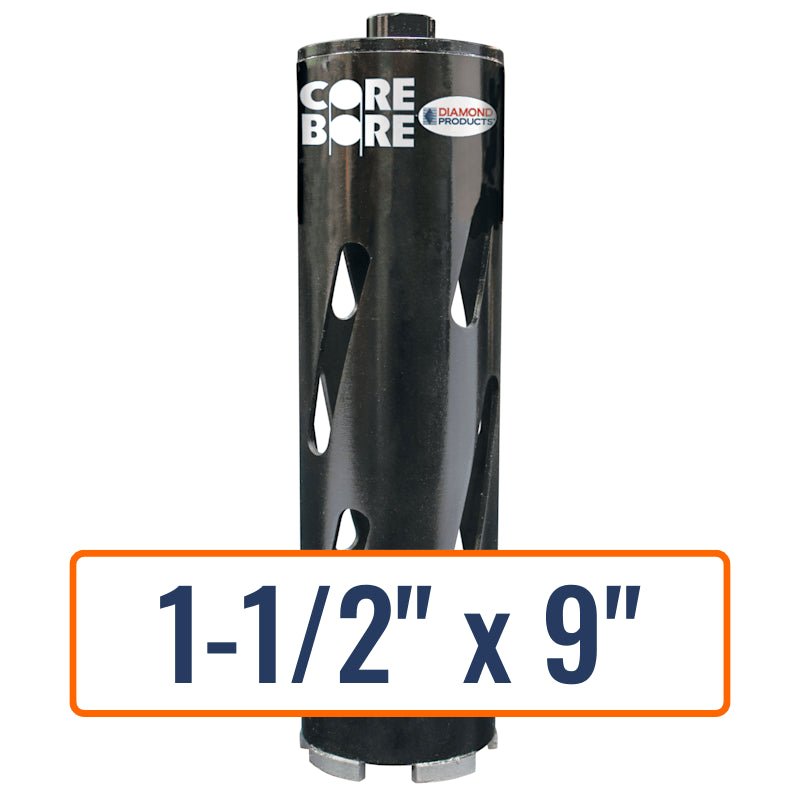 Diamond Products 1-1/2" x 9" Dry Hole Saw Core Drill Bit with 5/8"-11 Hub Size