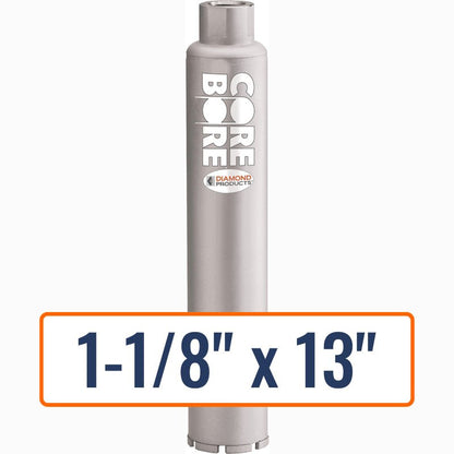 Diamond Products 1-1/8" x 13" Wet Professional Core Drill Bit with 5/8"-11 Hub - for General Concrete and Heavy Steel drilling