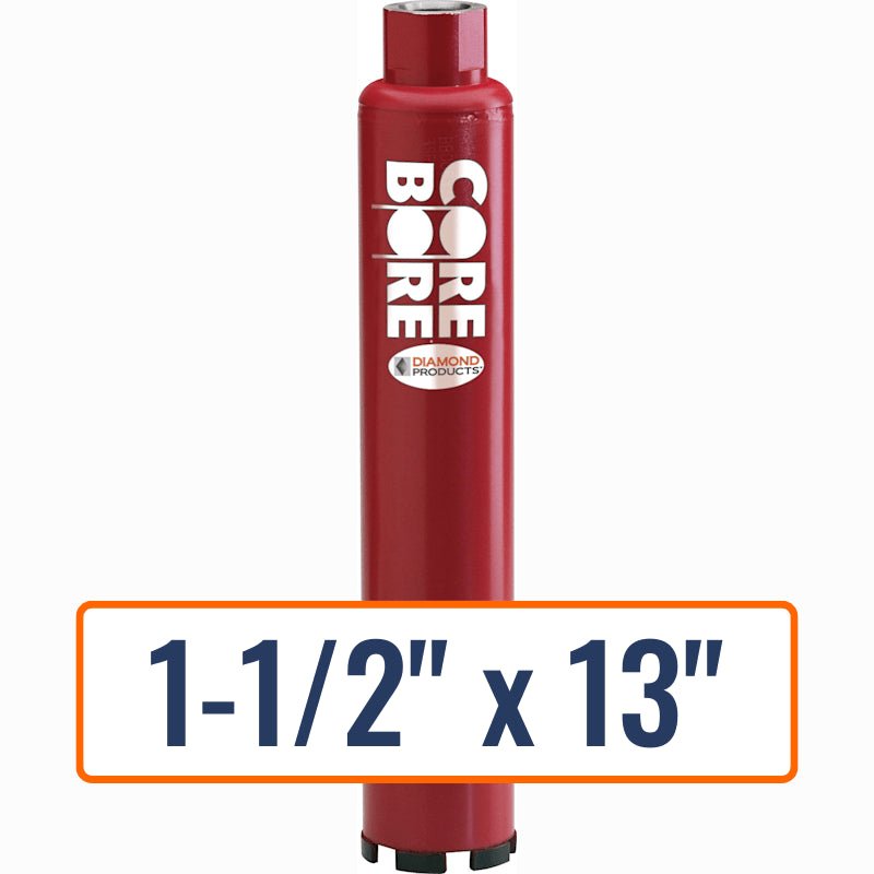 Diamond Products 1-1/2" x 13" Wet Professional Core Drill Bit with 5/8"-11 Hub Size