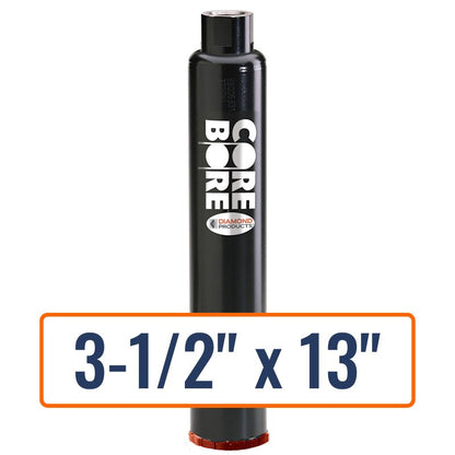 Diamond Products 3-1/2" x 13" Precast Concrete Core Drill Bit with 1-1/4"-7 Hub Size