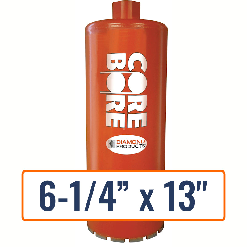 Diamond Products 6-1/4" x 13" Wet Segmented Core Drill Bit for General Purpose with Open End Hub