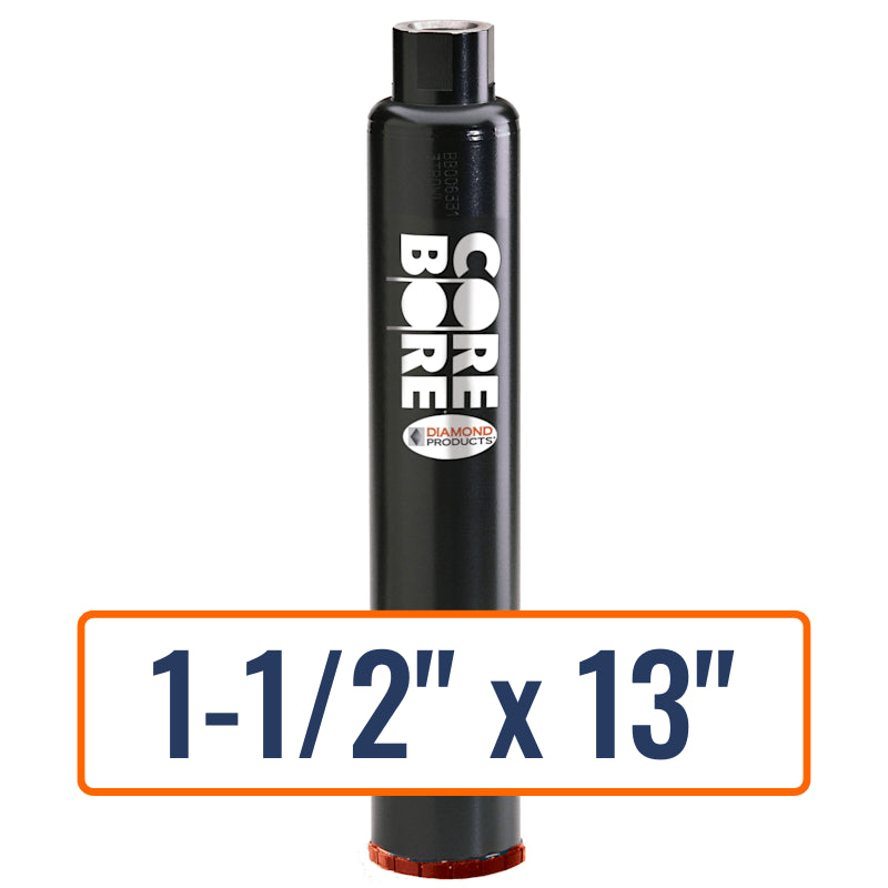 Diamond Products 1-1/2" x 13" precast concrete core drill bit with 5/8"-11 hub