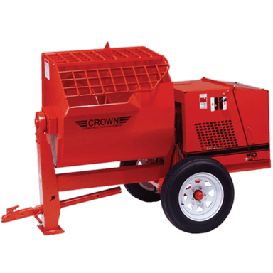Crown Construction Equipment 12 Cu Ft Mortar/Plaster Mixer with Honda Engine, Hydraulic Drive/Dump, Highway Towable