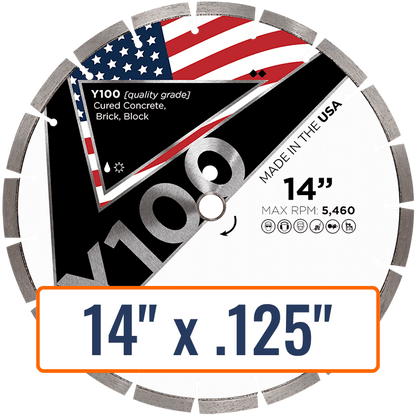 Diamond Vantage 14" x .125" General Purpose Diamond Saw Blade with 20mm Arbor Size