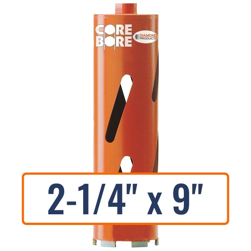 Diamond Products 2-1/4" x 9" Dry Hole Saw Core Drill Bit with 5/8"-11 Hub Size