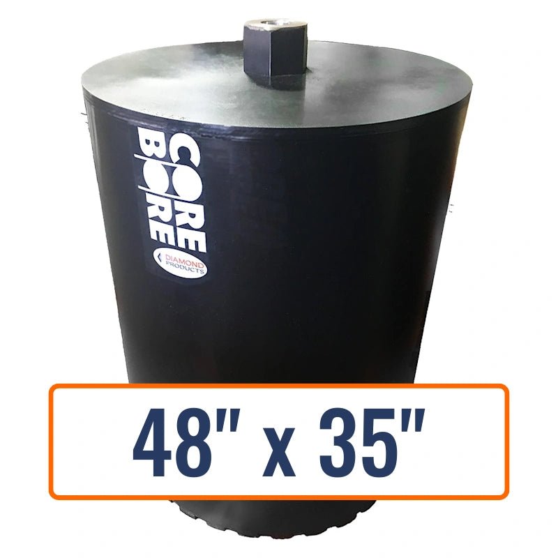 Diamond Products 48" x 35" large diameter core drill bit with 1-1/4"-7 hub size.