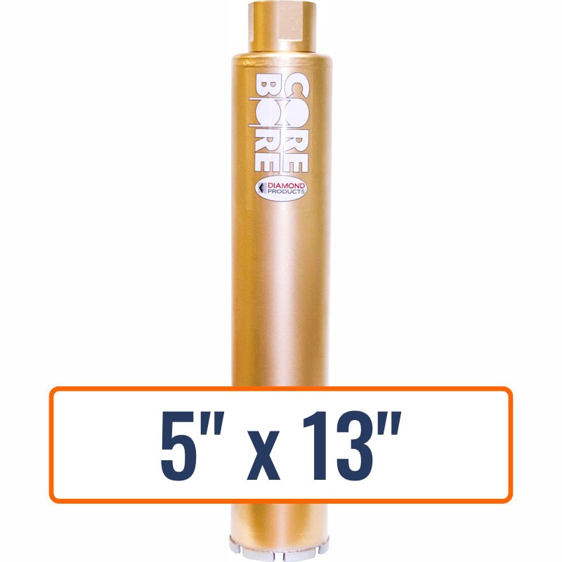 Diamond Products 5" x 13" Wet Segmented Core Drill Bit for Concrete - Hub Size 1-1/4"-7
