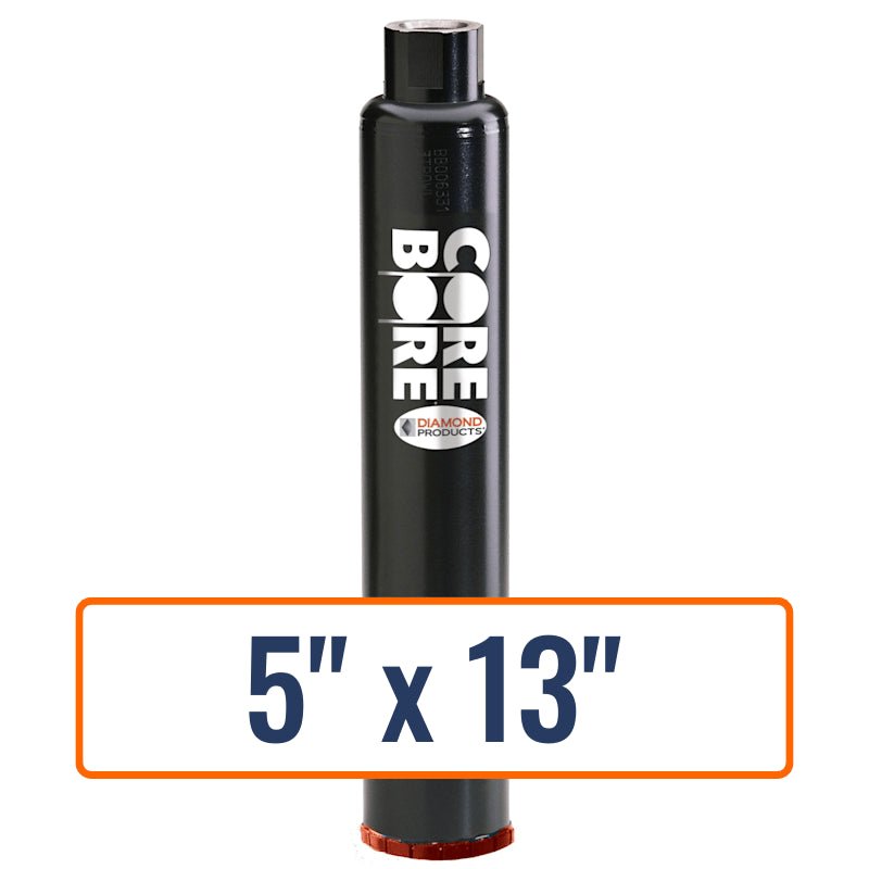 Diamond Products 5" x 13" precast concrete core drill bit with 1-1/4"-7 hub size.