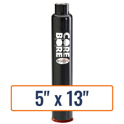Diamond Products 5" x 13" precast concrete core drill bit with 1-1/4"-7 hub size.