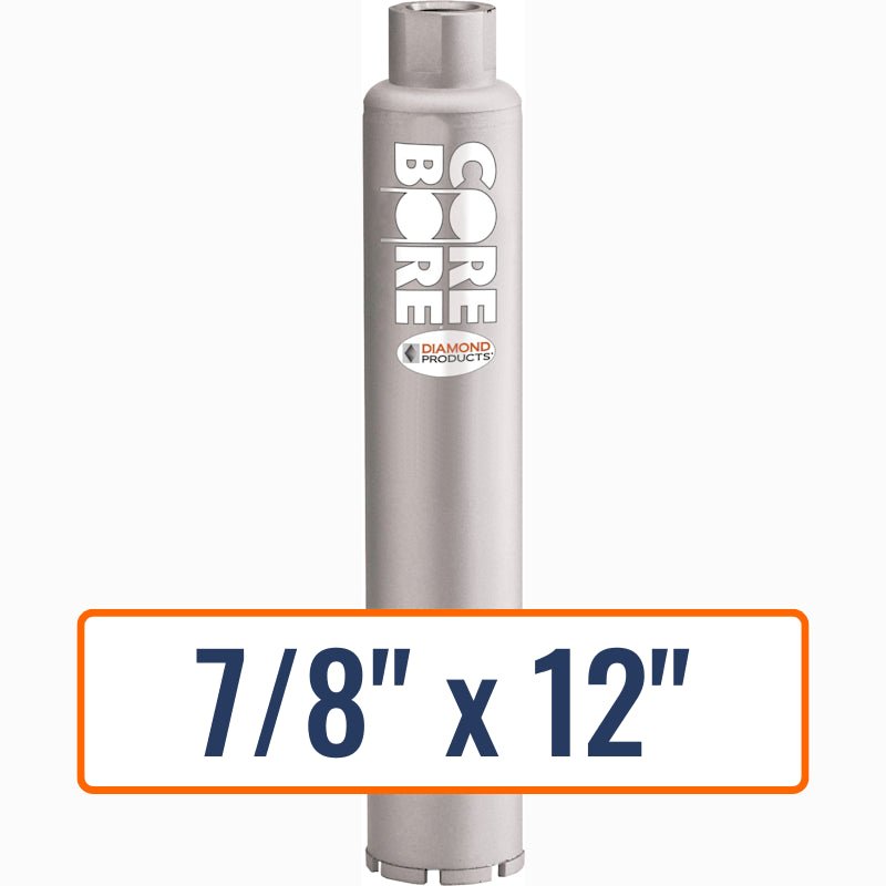 Diamond Products 7/8" x 12" Wet Professional Core Drill Bit for General Concrete, Fast Drilling