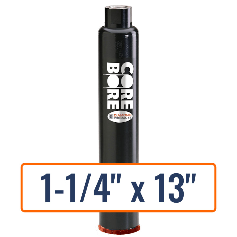 Diamond Products 1-1/4" x 13" Precast Concrete Core Drill Bit with 5/8"-11 Hub Size