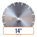 Early entry concrete saw blades, specifically a 14-inch Husqvarna Professional diamond blade optimized for cutting green concrete.