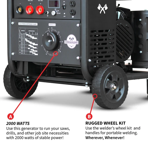 Welder Generator - Inverter - 50-210 Amps - 2,000 Watts