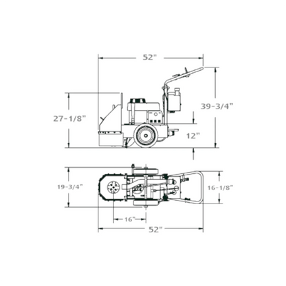 Concrete Surface Grinder - Core Prep CPG175 - Single Head - 10"/12" - 7.5HP