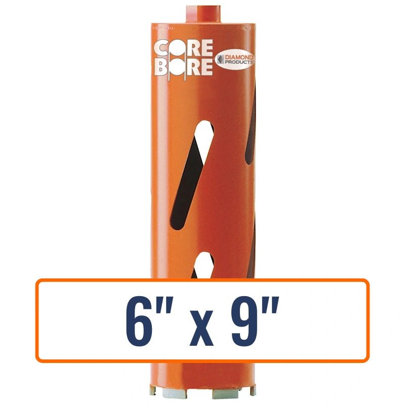 Diamond Products 6" x 9" Dry Hole Saw Core Drill Bit with 5/8"-11 Hub Size