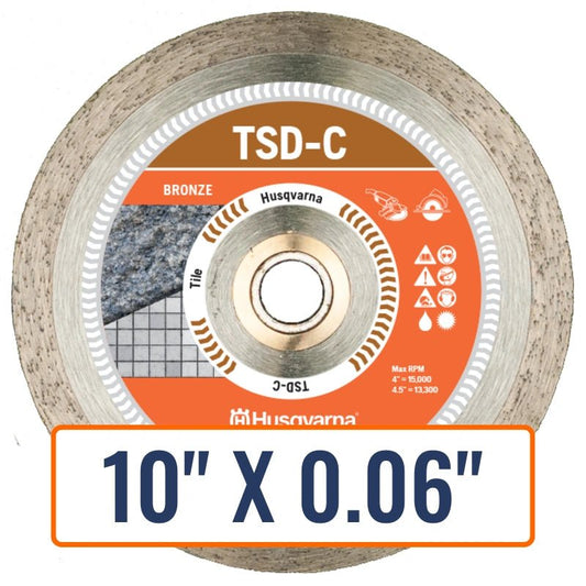 Granite saw blade, Husqvarna TSD-C Diamond Saw Blade, designed for precise cutting of tiles and stone.