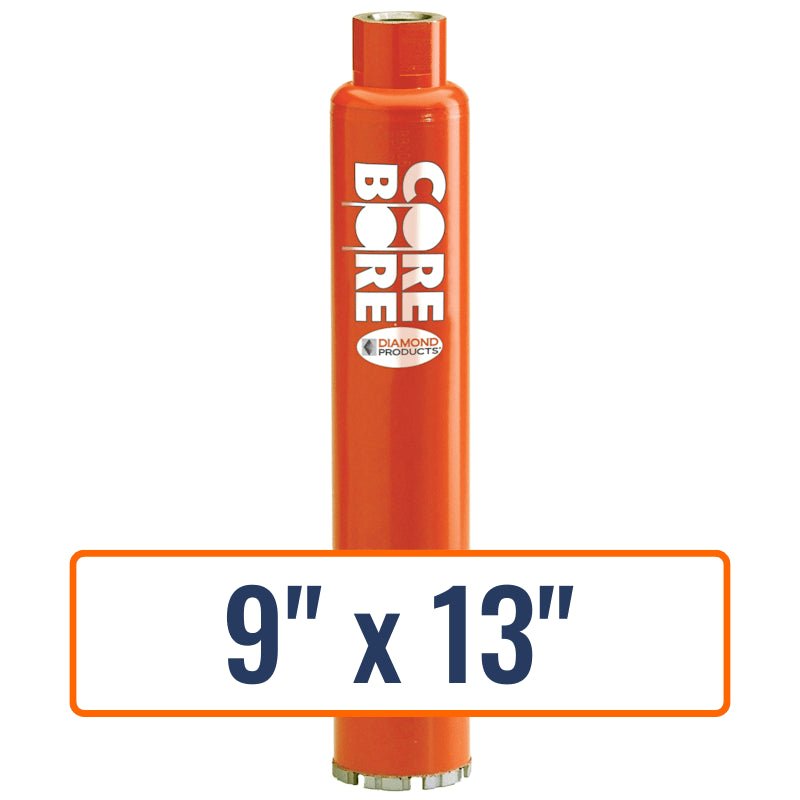 Diamond Products 9" x 13" Wet Turbo Core Drill Bit with 1-1/4"-7 Hub Size