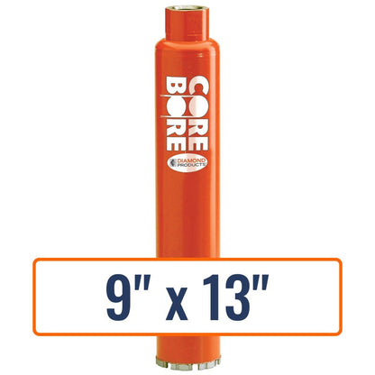 Diamond Products 9" x 13" Wet Turbo Core Drill Bit with 1-1/4"-7 Hub Size