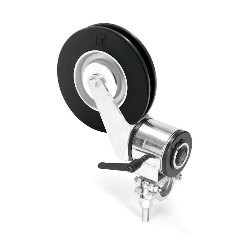 Husqvarna swivel pulley with ball bearing for wire saws, ideal for round tubes.