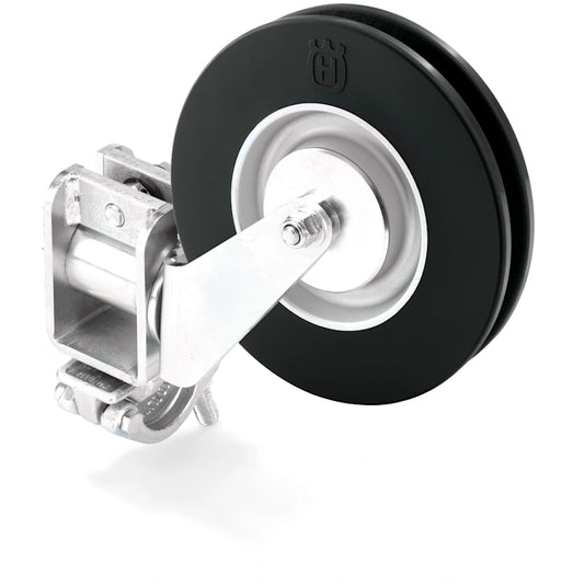 Husqvarna swivel pulley slide for wire saws with round tubes.
