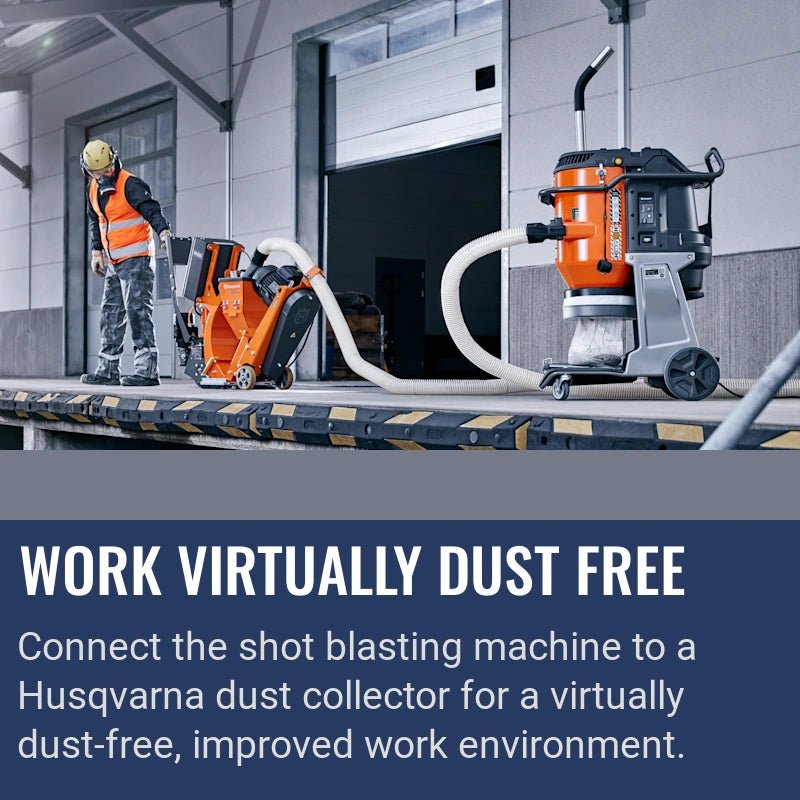 Husqvarna Blastrac 1-8DM, Work virtually dust free