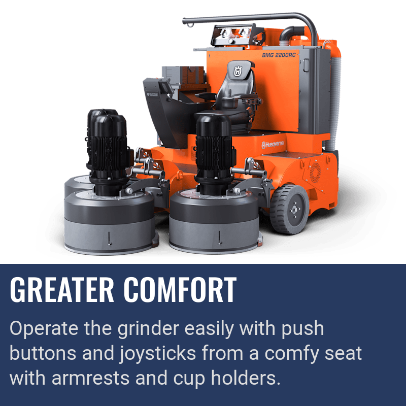 Husqvarna Blastrac BMG 2200RC, Greater comfort