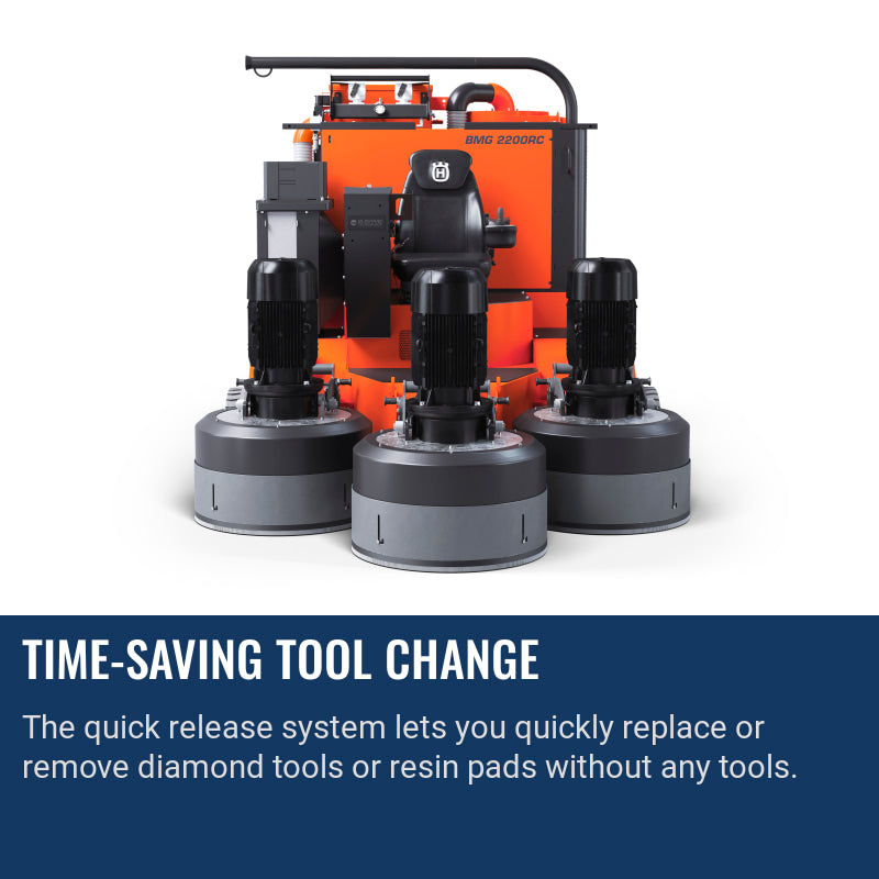 Husqvarna Blastrac BMG 2200RC Time-saving tool change