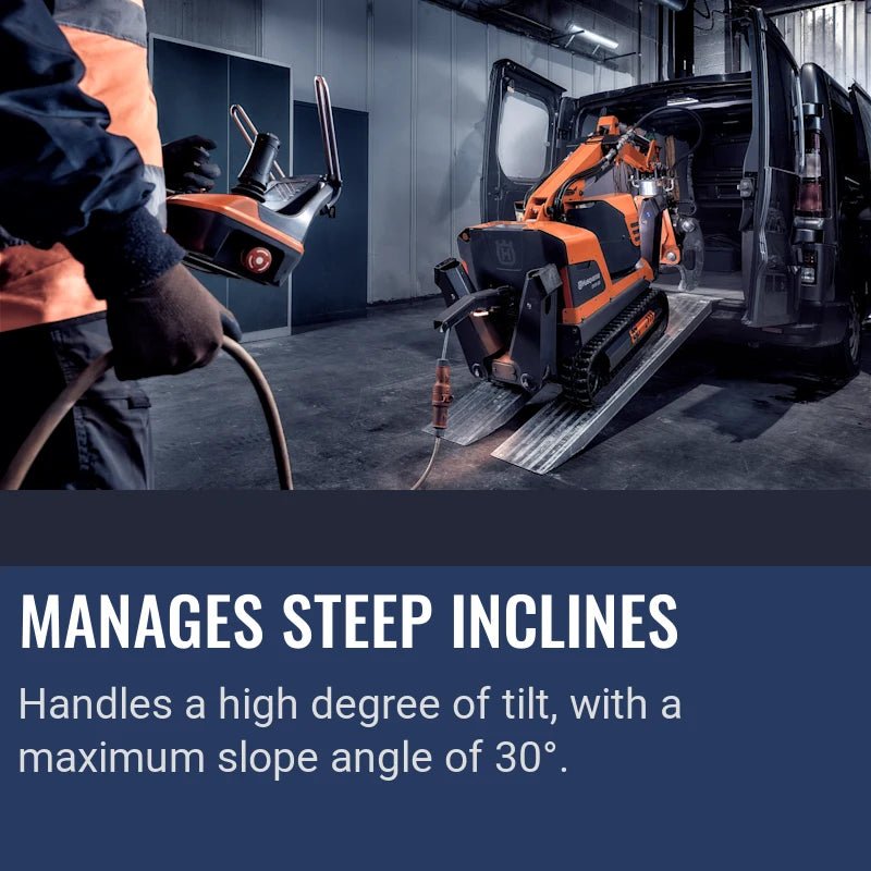 Husqvarna DXR 95, Manages steep inclines